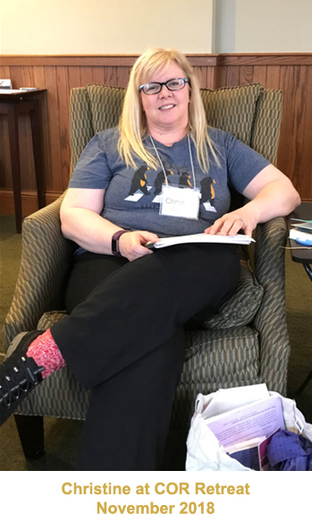Christine at COR Retreat in November 2018