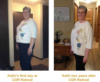 Kathi before and after COR Retreat